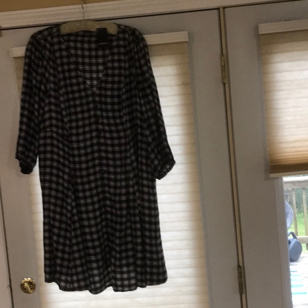New Torrid Monochrome Black Plaid Dress size O Large,  12